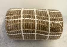 Fall Deco Mesh Ribbon 5.5" x 30 Ft - Fall - natural / white wreath making