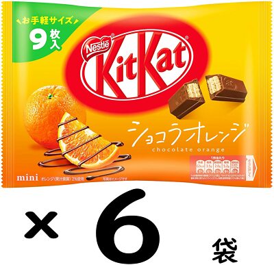 Japanische beliebte Süßigkeiten KitKat Mini Schokolade Orange 9 Blatt x 6 Beu...