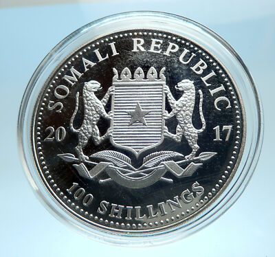 2017 SOMALI REPUBLIC SOMALIA Elephant African Wildlife Silver