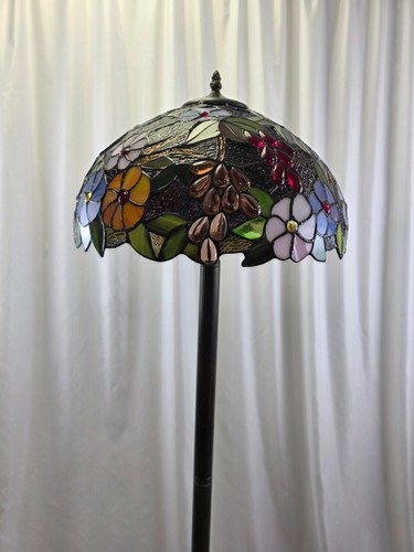 LÁMPARAS DE PIE ARTESANALES ESTILO TIFFANY VITRAL PERFECTO REGALO DE NAVIDAD - Imagen 12 de 23