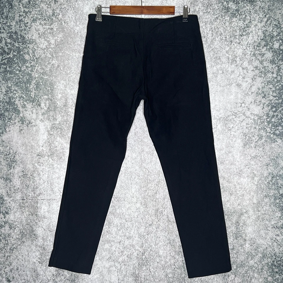 ETHYL womens ponte knit tapered pants size 4 stretch solid black mid rise - Image 3 of 4