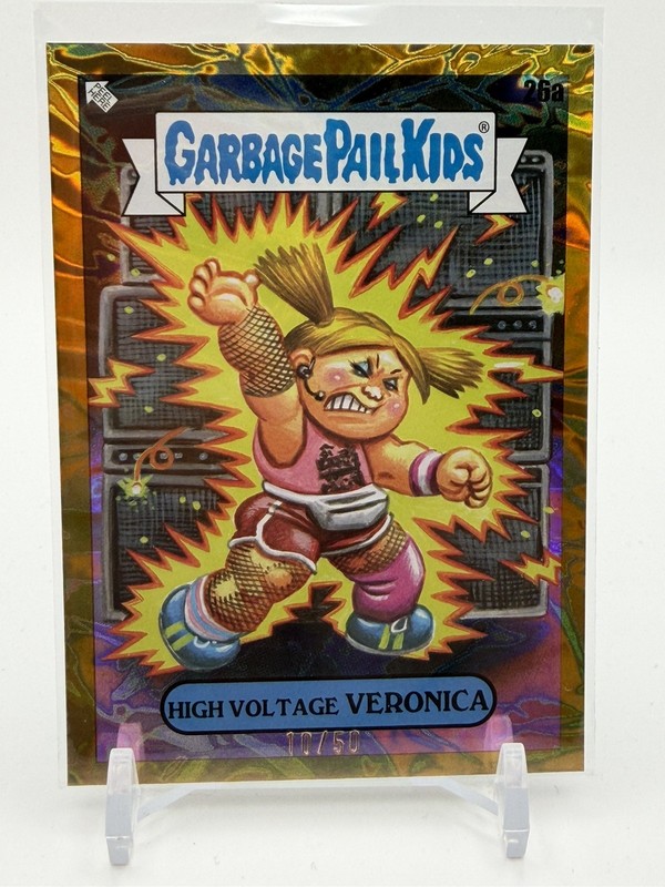 Garbage Pail Kids Green Day #26a High Voltage VERONICA 10 /50 Gold Crumpled Foil