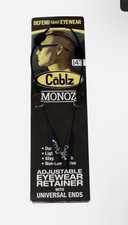 Cablz MONOZ Adjustable Eyewear Retainer Cord Universal Ends 14 in Black