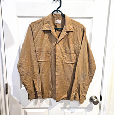 Vintage 1960 Jayson Loop Collar Shirt M Tan Brown Camp Rockabilly Sport USA Made
