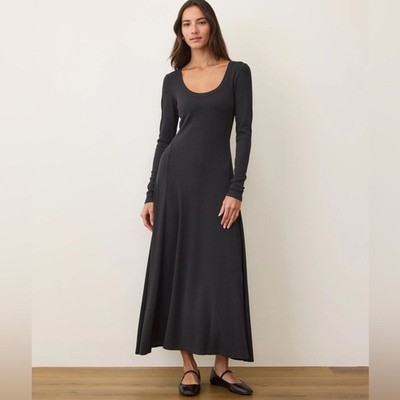 Marine Layer Black Lexi Rib Long Sleeve Maxi Dress | eBay Marine Layer Black Lexi Rib Long Sleeve Maxi Dress | eBay