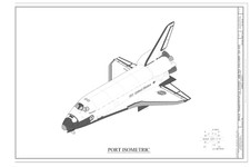 Space Shuttle Discovery Line Drawing Engineering Schematic Diagram Poster Print