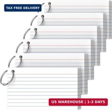 Index Cards 3x5 Inch With Ring, 300 Count, Ruled White Colored Index Card, 180GS