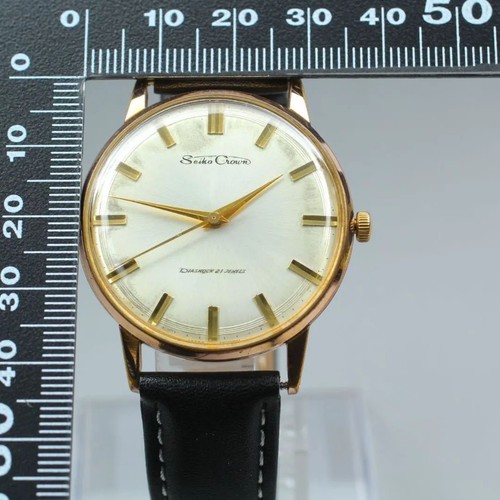 Seiko Crown J15003E Vintage 21 Jewels Or Manuel Automatique Montre Hommes - Photo 10 sur 10
