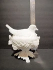 Vintage Westmoreland Milk Glass Bird on Nest Covered Candy Dish Or Trinket Dish