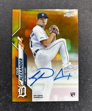 2020 TOPPS CHROME TYLER ALEXANDER GOLD REFRACTOR RC AUTO /50 - TIGERS