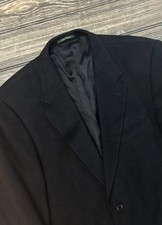 44R Palm Beach Men's Black 100 Camel Hair Sport Coat Blazer Jacket 2 Button