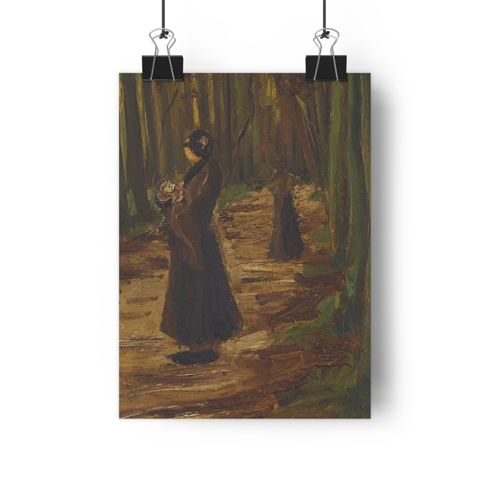Two Women in the Woods 1882 Vincent Van Gogh Fine Art Print Earth Tones 