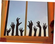 Halloween Window Clings Black Zombie Arm Window Stickers Double-Side Glass