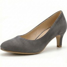 LADIES WOMENS LOW KITTEN HEEL WORK COURT EVENING GIRLS SHOES PUMPS SIZE 3-12shoe