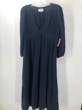 Pre-Owned Xirena Navy Size Medium Maxi Long Sleeve Dress