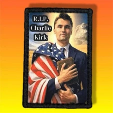 Charlie Kirk Patch Morale / Military Badge ARMY Tactical MAGA USA 945