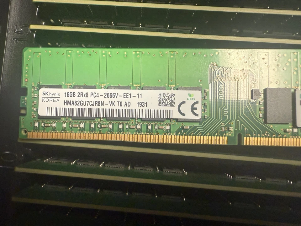 HP HPE 16GB 2xR8 PC4-2666V-EE1-11  REG ECC SERVER MEMORY  879527-091 P06773-001 - Image 3 of 3