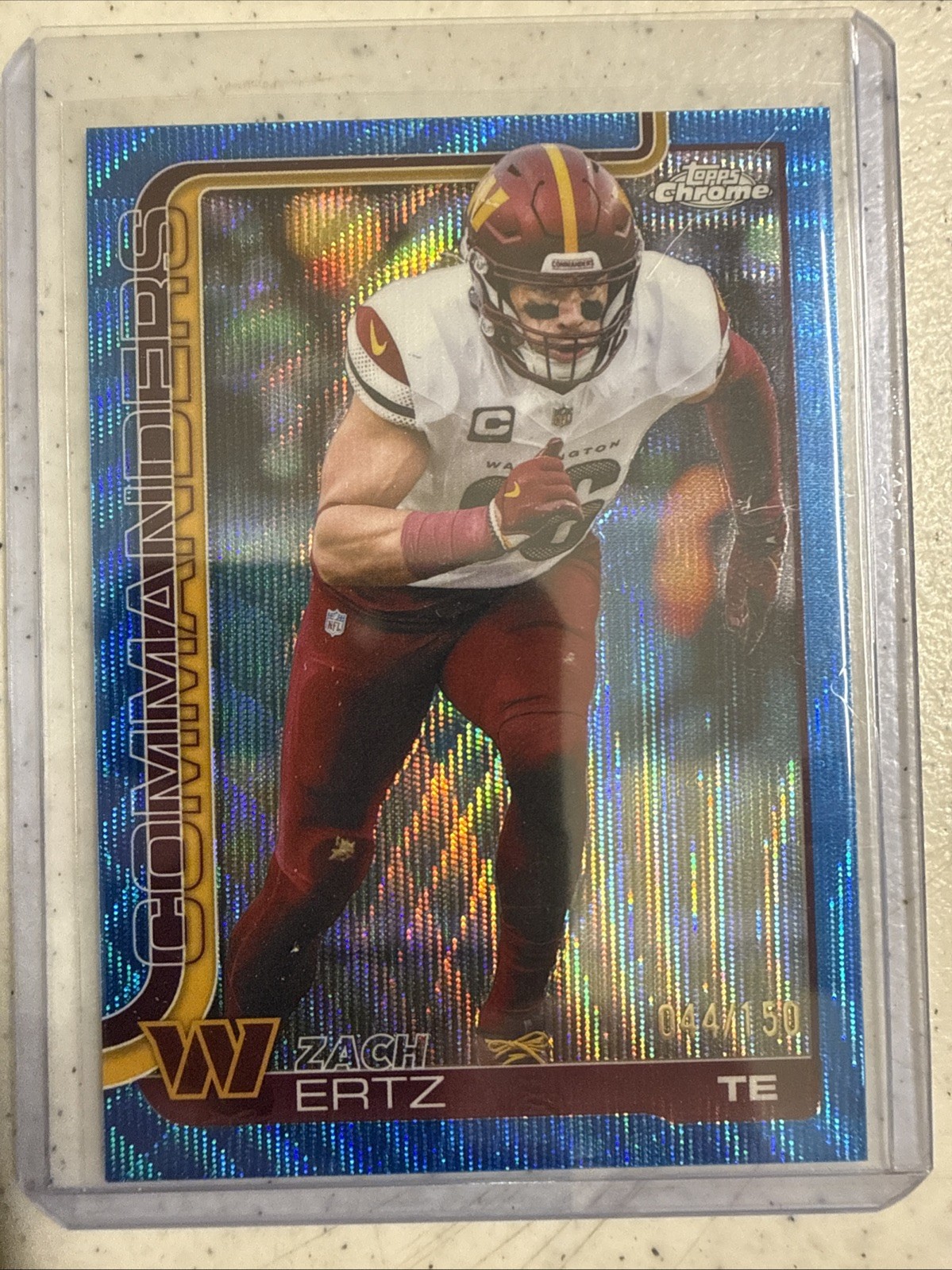 2025 Topps Chrome #297 Zach Ertz Blue Wave Refractor #/150