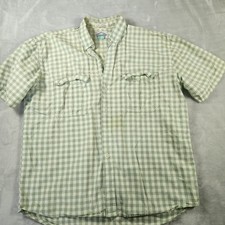 Levis Diamond Label Vintage Green Check Short Sleeve Button Down Shirt Large