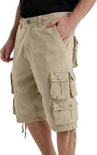 Mens 3/4 Cargo Shorts Relaxed Fit Breathable Cotton Below Knee with Pockets