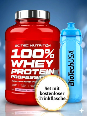 (29,32 /kg)Scitec Nutrition 100%Whey Protein Professional 2350g+Trinkflasche