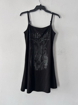 Killstar Women's Mini Dress Fit Flare Black Sleeveless Size Medium