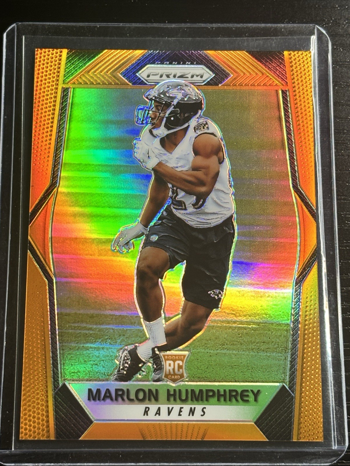 2017 Panini Prizm Marlon Humphrey #214 Orange Prizm /275 Rookie Ravens RC