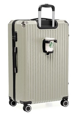 Koffer Reisekoffer mit Rollen Hartschalenkoffer Rollkoffer Trolley Beige M