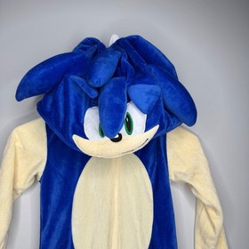 Sonic the Hedgehog Plush Costume Jumpsuit | Kids XS Hooded Character Outfit EUC