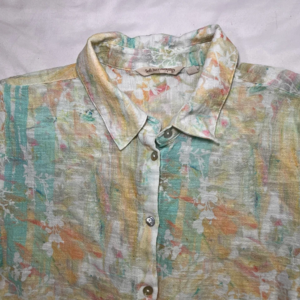 Blusa suave envolvente mujer talla XL acuarela conjunto gasa túnica fluida top Foto 2 de 4