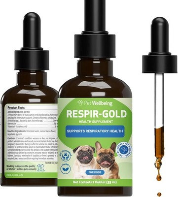 Pet Wellbeing Respir-Gold for Dogs - Supports Healthy 2 fl oz (59 ml), Brown 
