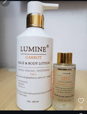 2 in 1 Lumine Carrot Brightening Firming Moisturizing Oil Serum And Lotion