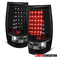 Fit 2007-2014 Chevy Suburban Tahoe GMC Yukon Black LED Tail Lights Rear Lamps