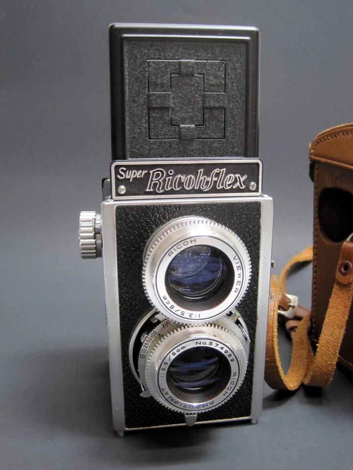Cámara Super Ricohflex Japón TLR 120 127 película de colección lente doble 6 x 6 y 4 x 4 Foto 2 de 4