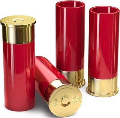 4pc Shotgun Shell Shot Glasses 12 Gauge Bullet Shape Party Drinking Cup Set Gift