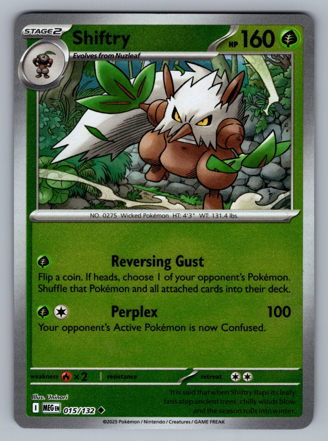 Pokémon TCG Shiftry Uncommon ME01: Mega Evolution 015/132 NM