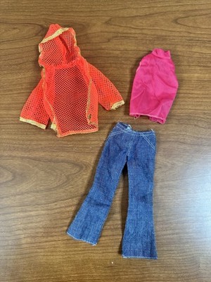 Vintage Barbie #3351 Good Sports ~ Top & Blue Jeans + #1116 Swim Coverup Orange
