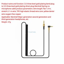 Audio Cable for MARSHALL Major I, II, III Headphone BT Tuning Cable