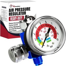 LE LEMATEC Air Compressor Regulator Valve with Pressure Gauge, for Precise... 