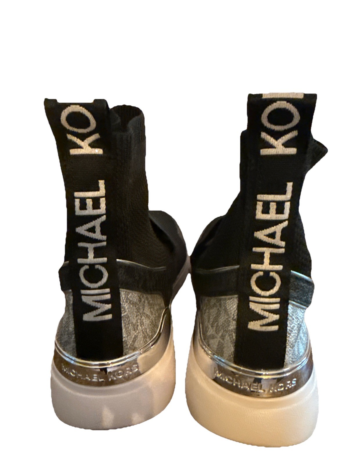 USED MK MICHAEL KORS Women's Skyler Wedge Bootie Sock Sneaker with Box