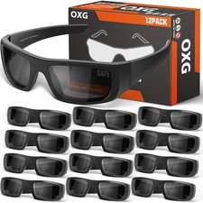 12 Pairs Grey Safety Glasses for Men and Women, ANSI Z87 Work Glasses Scratch...