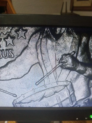 1976 d mint mark has very noticable drum stick errs on reverse side extrs drum s