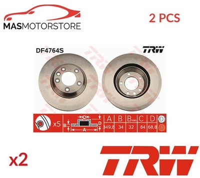 BREMSSCHEIBEN SATZ PAAR VORNE TRW DF4764S 2PCS P FÜR AUDI Q7,4L 3L,6L,4.2L,3.6L