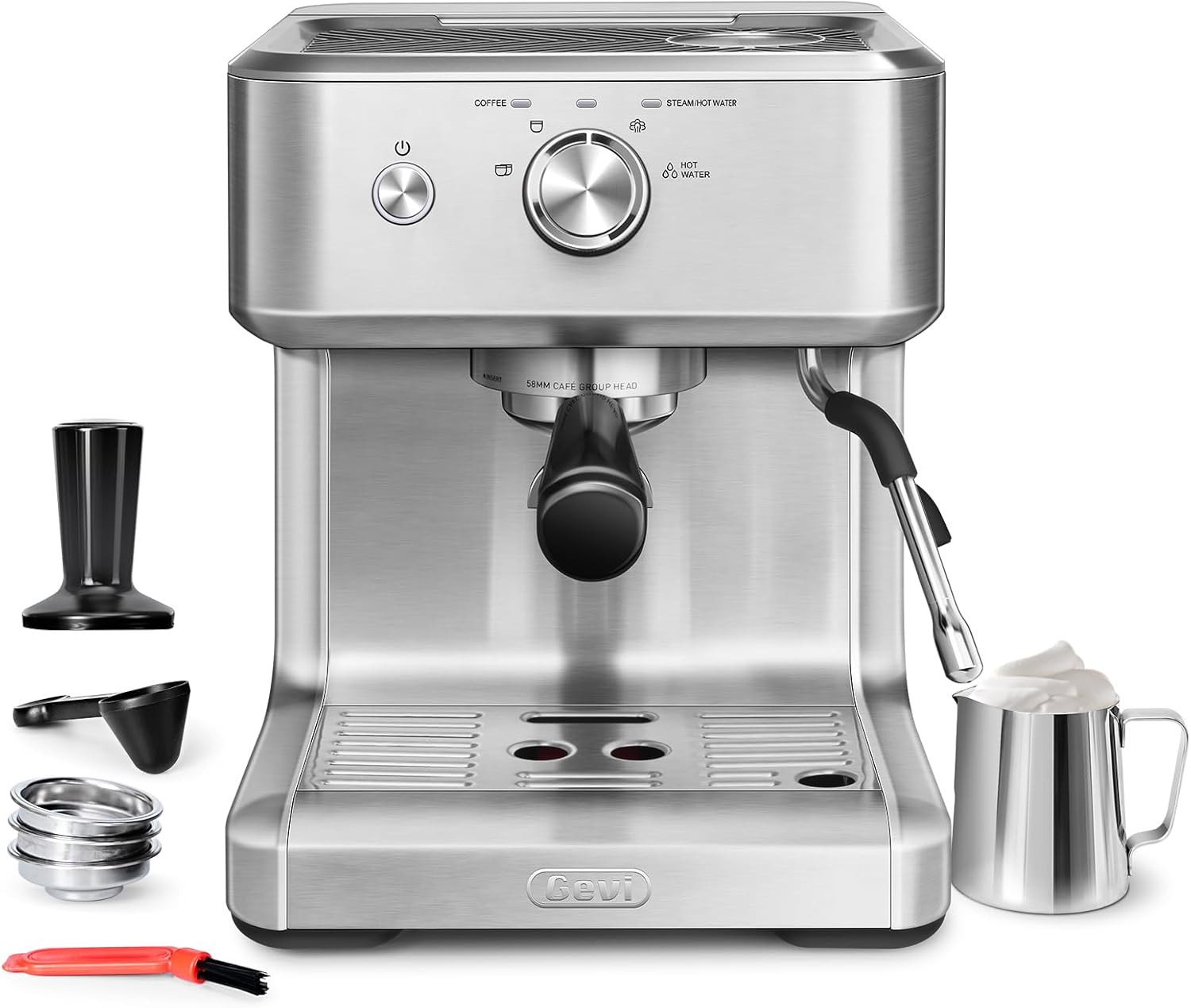Ezbru 1000 Commercial Espresso Machine with PID, Steam Wand 