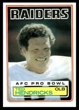 1983 Topps Ted Hendricks #302 Los Angeles Raiders NFL Football AFC Pro Bowl