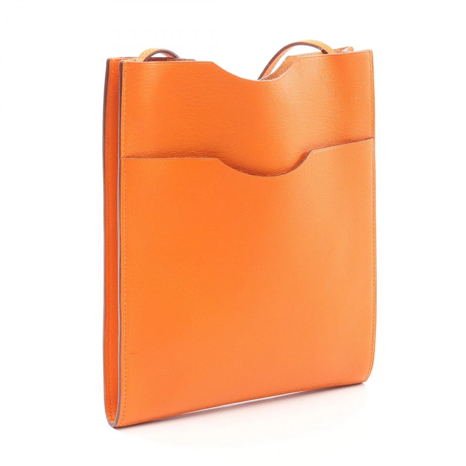 Bolsa de ombro HERMES Onimaitou tiracolo couro Evercolor laranja usada feminina K - Imagem 2 de 4