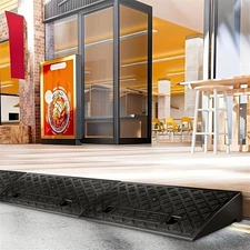 3'' Rise Heavy duty Rubber Driveway Threshold Curb Ramp For Wheelchair Cars Pair