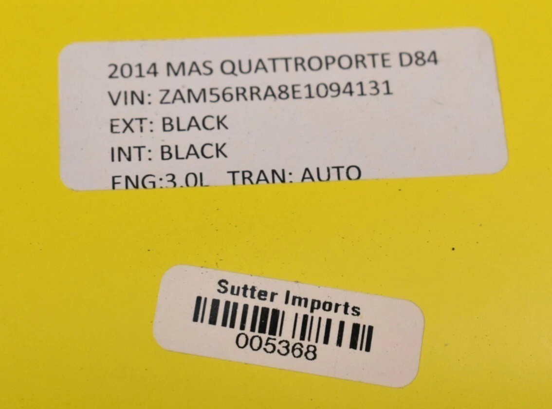 14-17 Maserati Quattroporte Rear Upper Parcel Shelf Deck Panel Trim Black Oem