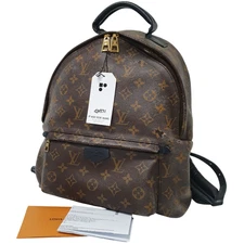 Auth Louis Vuitton Palm Springs MM Monogram Noir M41561 Repair Receipt CLA571