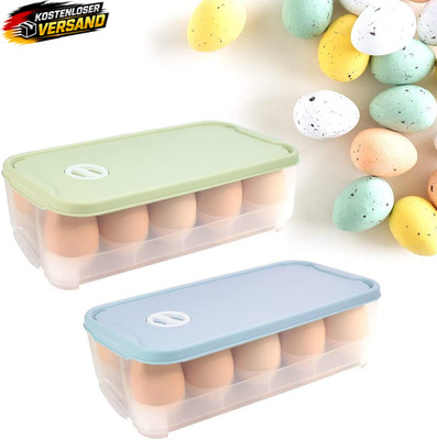2Er Set Eierbox 10 Eier Eierbehälter Mit Deckel Eieraufbewahrungsboxen Für Kühls